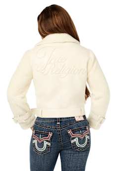FAUX LEATHER SHERPA AVIATOR JACKET
