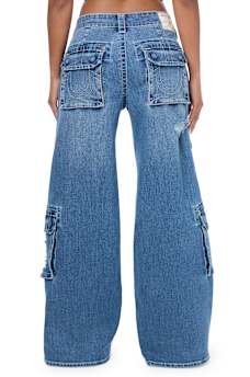 JESSIE MID RISE CARGO FLAP SUPER BAGGY JEAN