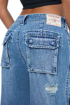 JESSIE MID RISE CARGO FLAP SUPER BAGGY JEAN