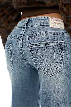 BOBBI LOW RISE LEOPARD FUR BIG T BAGGY JEAN