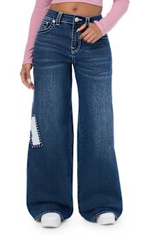 JESSIE MID RISE PRINT SUPER BAGGY JEAN
