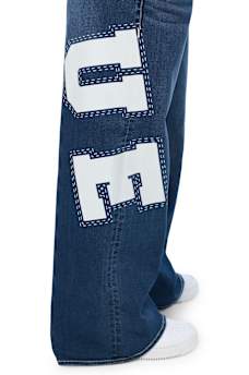 JESSIE MID RISE PRINT SUPER BAGGY JEAN