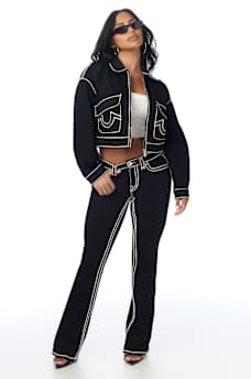 BECCA MID RISE ROPE STITCH FLAP BOOTCUT JEAN