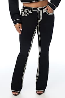 BECCA MID RISE ROPE STITCH FLAP BOOTCUT JEAN
