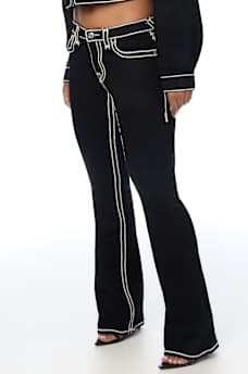 BECCA MID RISE ROPE STITCH FLAP BOOTCUT JEAN