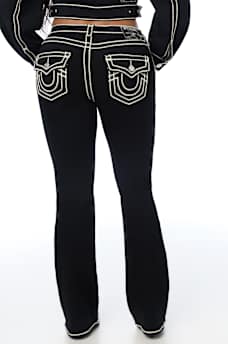 BECCA MID RISE ROPE STITCH FLAP BOOTCUT JEAN