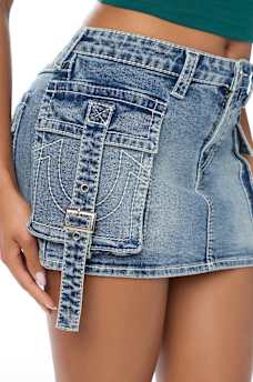 BIG T DENIM CARGO SKIRT