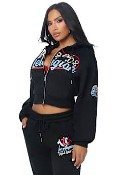 CRYSTAL RELAXED ZIP HOODIE