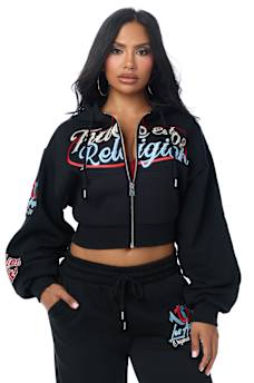 CRYSTAL RELAXED ZIP HOODIE