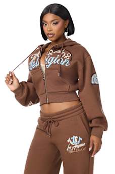 CRYSTAL RELAXED ZIP HOODIE