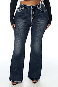 PLUS JOEY MID RISE SUPER T FLAP FLARE JEAN