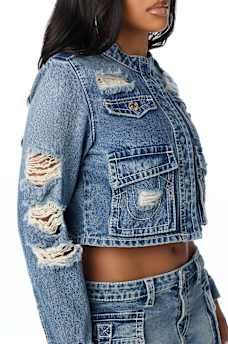 DISTRESSED BIG T CARGO JACKET