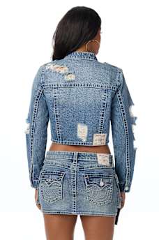 DISTRESSED BIG T CARGO JACKET