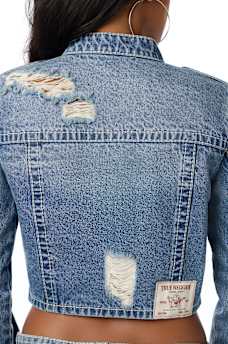 DISTRESSED BIG T CARGO JACKET