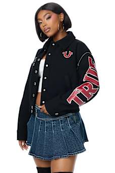 EMBROIDERED WOOL MOTO JACKET