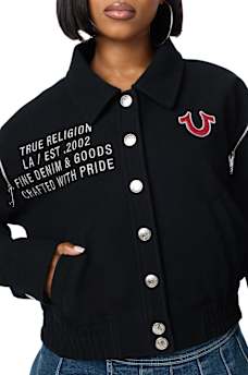 EMBROIDERED WOOL MOTO JACKET