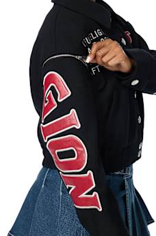 EMBROIDERED WOOL MOTO JACKET