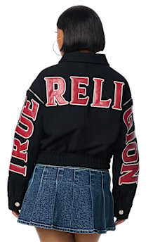 EMBROIDERED WOOL MOTO JACKET