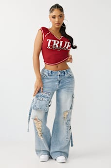 CRYSTAL RIBBED NOTCHED BABY TEE, image 3