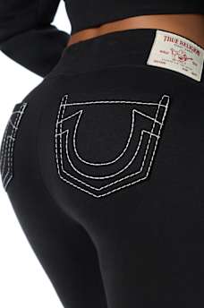 CRYSTAL MID RISE BIG T BOOTCUT SWEATPANT