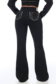 CRYSTAL MID RISE BIG T BOOTCUT SWEATPANT