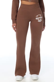 CRYSTAL MID RISE BIG T BOOTCUT SWEATPANT