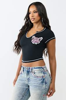 CRYSTAL WING NOTCH BABY TEE, image 4