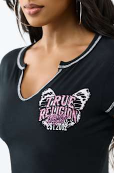 CRYSTAL WING NOTCH BABY TEE, image 6