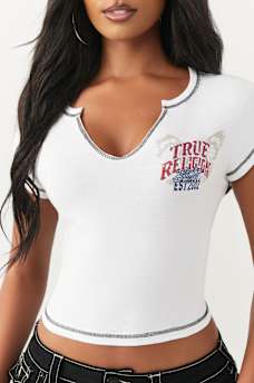 CRYSTAL WING NOTCH BABY TEE, image 2