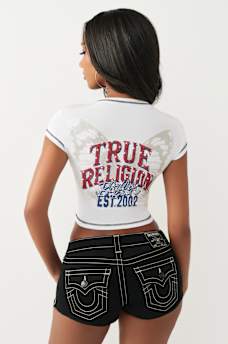 CRYSTAL WING NOTCH BABY TEE, image 6