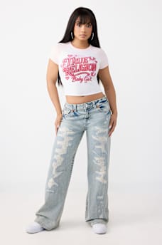 AIRBRUSH RUCHED RAGLAN BABY TEE, image 3