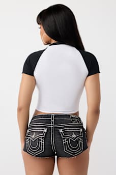 AIRBRUSH RUCHED RAGLAN BABY TEE, image 5