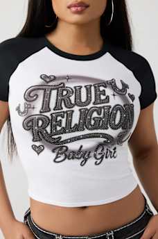 AIRBRUSH RUCHED RAGLAN BABY TEE, image 1