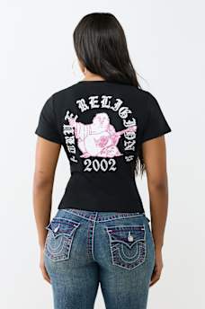 CRYSTAL LOW PLUNGE V-NECK TEE, image 5