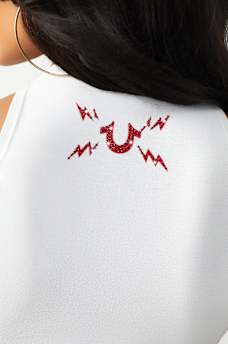 ROCK BUDDHA NOTCH HALTER TANK TOP, image 5