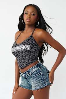 MONOGRAM HALTER SCARF TANK TOP, image 4