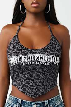 MONOGRAM HALTER SCARF TANK TOP, image 1