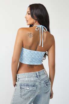 MONOGRAM HALTER SCARF TANK TOP, image 6