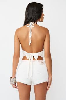 HERITAGE CROCHET HALTER TOP