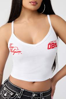 SPORTY STRIPED V-NECK TANK TOP, image 1