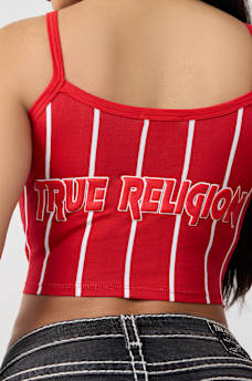 SPORTY STRIPED V-NECK TANK TOP, image 2