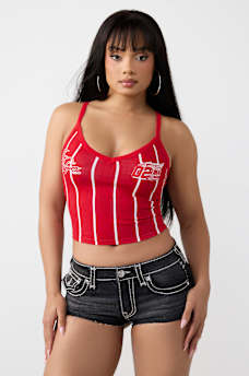 SPORTY STRIPED V-NECK TANK TOP, image 3