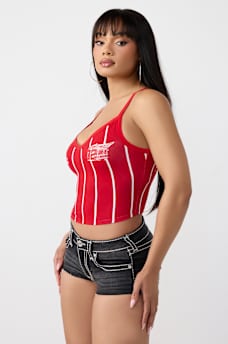 SPORTY STRIPED V-NECK TANK TOP, image 5