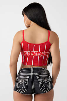 SPORTY STRIPED V-NECK TANK TOP, image 6
