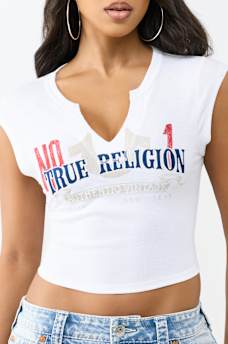 APPLIQU&Eacute; NOTCH TEE , image 1