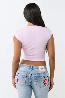 APPLIQU&Eacute; NOTCH TEE , image 5