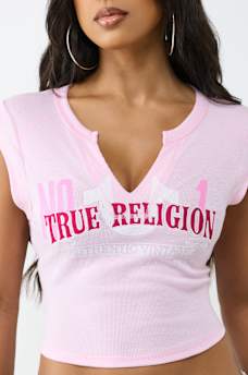 APPLIQU&Eacute; NOTCH TEE , image 1