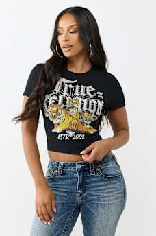 ON THE PROWL CRYSTAL BABY TEE