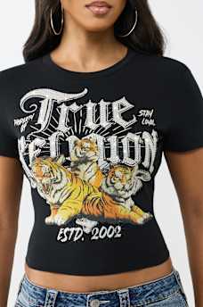 ON THE PROWL CRYSTAL BABY TEE