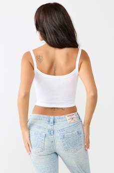 BUDDHA SCOOP NECK RIBBED TANK TOP
